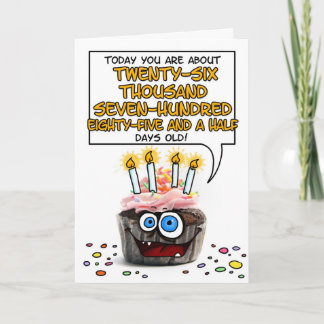 Happy Birthday Cupcake - 73 jaar oud Kaart