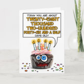 Happy Birthday Cupcake - 77 jaar oud Kaart (Voorkant)