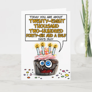 Happy Birthday Cupcake - 77 jaar oud Kaart