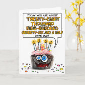 Happy Birthday Cupcake - 79 jaar oud Kaart (Gele Bloem)