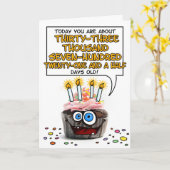 Happy Birthday Cupcake - 92 jaar oud Kaart (Gele Bloem)