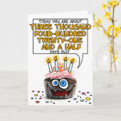 Happy Birthday Cupcake - 9 jaar oud Kaart (Gele Bloem)