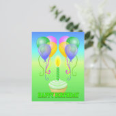 Happy Birthday Cupcake Balloons Briefkaart (Staand voorkant)