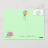 Happy Birthday Cupcake Balloons Briefkaart (Achterkant)
