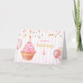 Happy Birthday Cupcake Birthday Kaart (Voorkant)