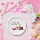 Happy Birthday Cupcake-Bord Papieren Bordje (Feest)