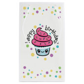 Happy Birthday Cupcake cadeau tas Klein Cadeauzakje (Achterkant)