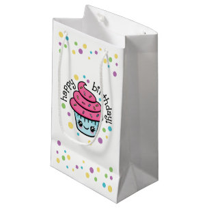 Happy Birthday Cupcake cadeau tas Klein Cadeauzakje