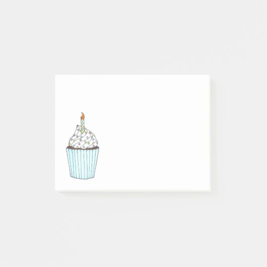Happy Birthday Cupcake Cake Candle Bday Post-it® Notes (Voorkant)