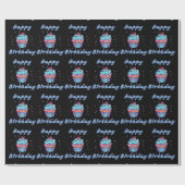 Happy Birthday Cupcake Confetti inpakpapier (Vlak)