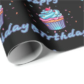 Happy Birthday Cupcake Confetti inpakpapier (Rol Hoek)