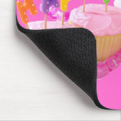 Happy Birthday Cupcake en kaarsen Muismat (Hoek)