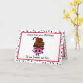 Happy Birthday, Cupcake en Sprinkles Pun Kaart (Gele Bloem)