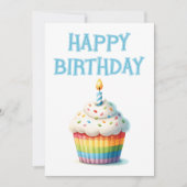 Happy Birthday Cupcake Feestdagenkaart (Voorkant)