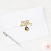 Happy Birthday Cupcake Heart Sticker (Envelop)