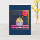 Happy Birthday, Cupcake Kaart (Gele Bloem)