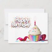 Happy Birthday Cupcake Kaart (Voorkant)
