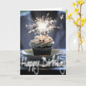 Happy Birthday - Cupcake Kaart (Gele Bloem)