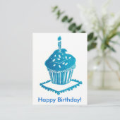 Happy Birthday Cupcake-kaart Briefkaart (Staand voorkant)