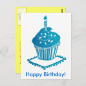 Happy Birthday Cupcake-kaart Briefkaart (Voorkant / Achterkant)