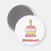 Happy Birthday Cupcake Magneet (Voorkant / Achterkant)