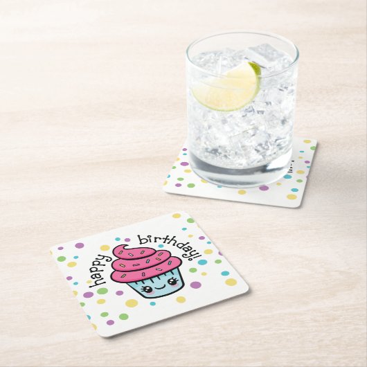 Happy Birthday Cupcake onderzetters (Insitu)