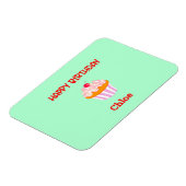 Happy Birthday Cupcake op persoonlijke titel Magneet (Linkerzijde)