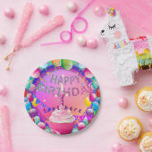 Happy Birthday Cupcake Papieren Bordje (Feest)