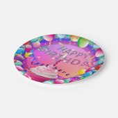 Happy Birthday Cupcake Papieren Bordje (Gekanteld)