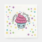 Happy Birthday Cupcake papieren servetten (Voorkant)
