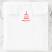 Happy Birthday Cupcake Ronde Sticker (Tas)