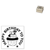 HAPPY BIRTHDAY CUPCAKE RUBBER STAMP RUBBERSTEMPEL (Gestempeld)