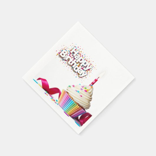 Happy Birthday Cupcake Servet (Hoek)