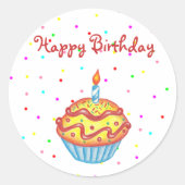 Happy Birthday Cupcake Sticker (Voorkant)