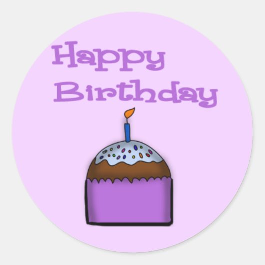 Happy Birthday Cupcake Sticker (Voorkant)