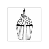 Happy Birthday Cupcake w/ Candle Sprinkles Stamp Rubberstempel (Afrduk)