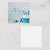 Happy Birthday Cupcake Wenskaart Notitiekaartje (Voorkant / Achterkant)