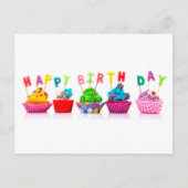Happy Birthday Cupcakes Briefkaart (Voorkant)