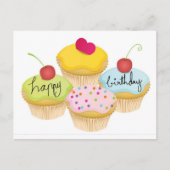 Happy Birthday Cupcakes Briefkaart (Voorkant)
