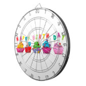 Happy Birthday Cupcakes Dartbord (Voorkant Rechts)