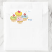 Happy Birthday Cupcakes Gift Label Stickers (Tas)