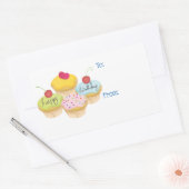 Happy Birthday Cupcakes Gift Label Stickers (Envelop)