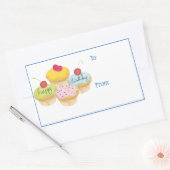 Happy Birthday Cupcakes Gift Label Stickers (Envelop)