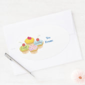Happy Birthday Cupcakes Gift Label Stickers (Envelop)