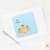 Happy Birthday Cupcakes Gift Label Stickers (Envelop)