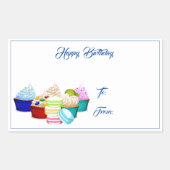 Happy Birthday Cupcakes Gift Label Stickers (Voorkant)