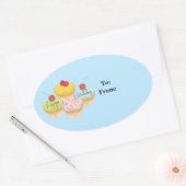 Happy Birthday Cupcakes Gift Label Stickers (Envelop)