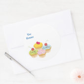 Happy Birthday Cupcakes Gift Label Stickers (Envelop)