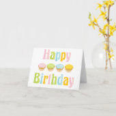Happy Birthday Cupcakes Kaart (Gele Bloem)