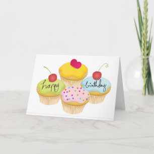 Happy Birthday Cupcakes Kaart
